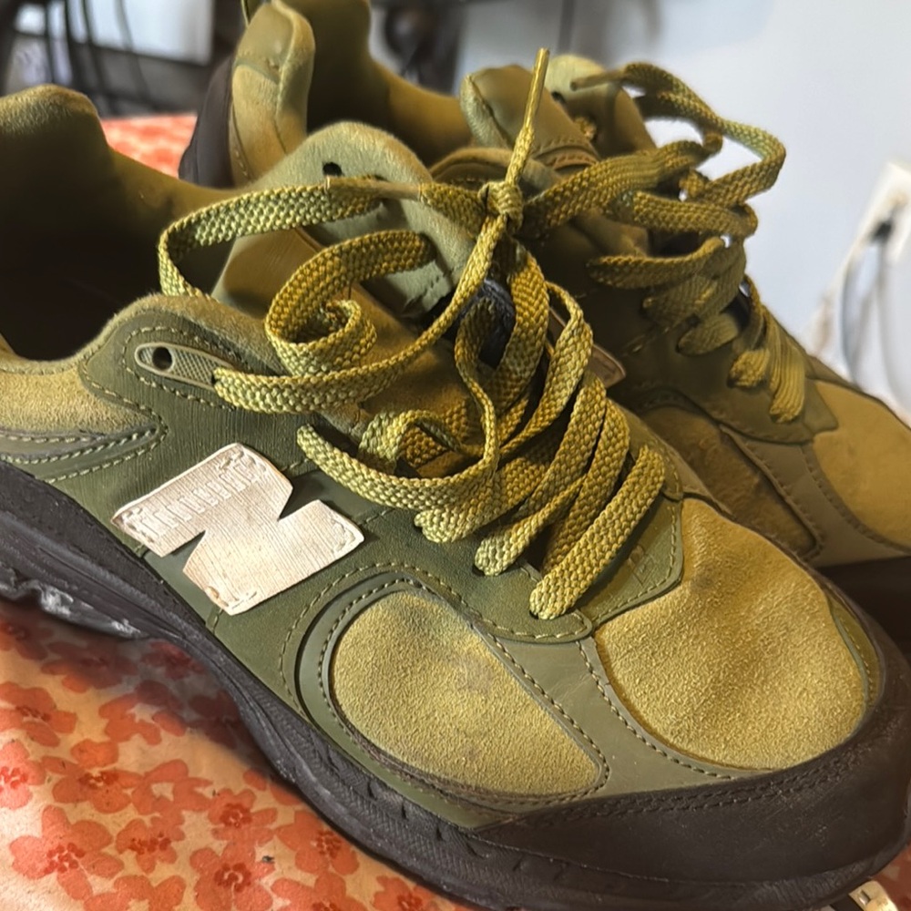 New Balance Olive Green Sneakers with Black Sole